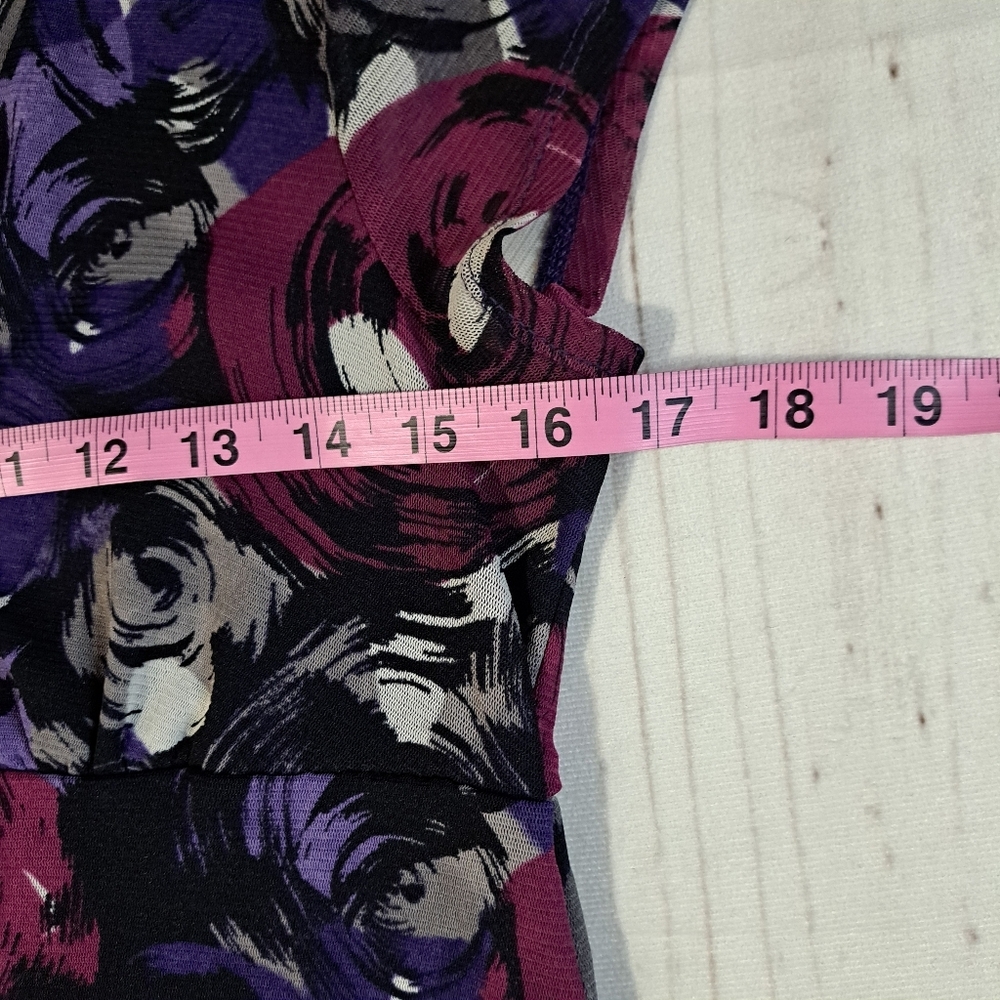 Axcess By Liz Claiborne Purple, Gray, and Pink Top Size Large - Picture 3 of 9